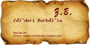 Zádori Borbála névjegykártya